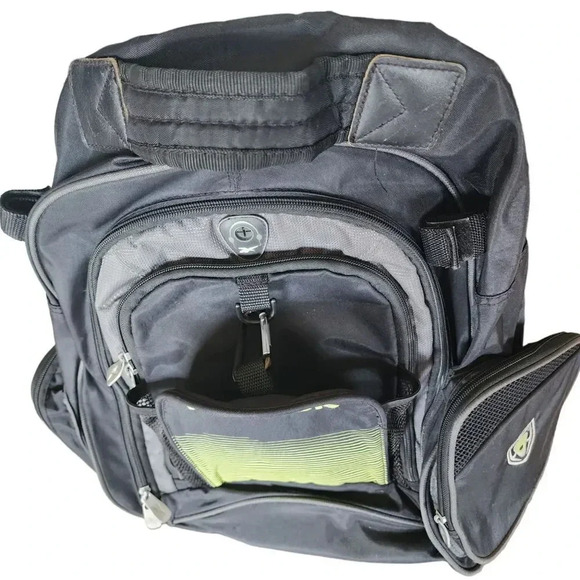 Reebok Pro 5-Pockets Logo Sports Backpack Bag, Black - Picture 2 of 6